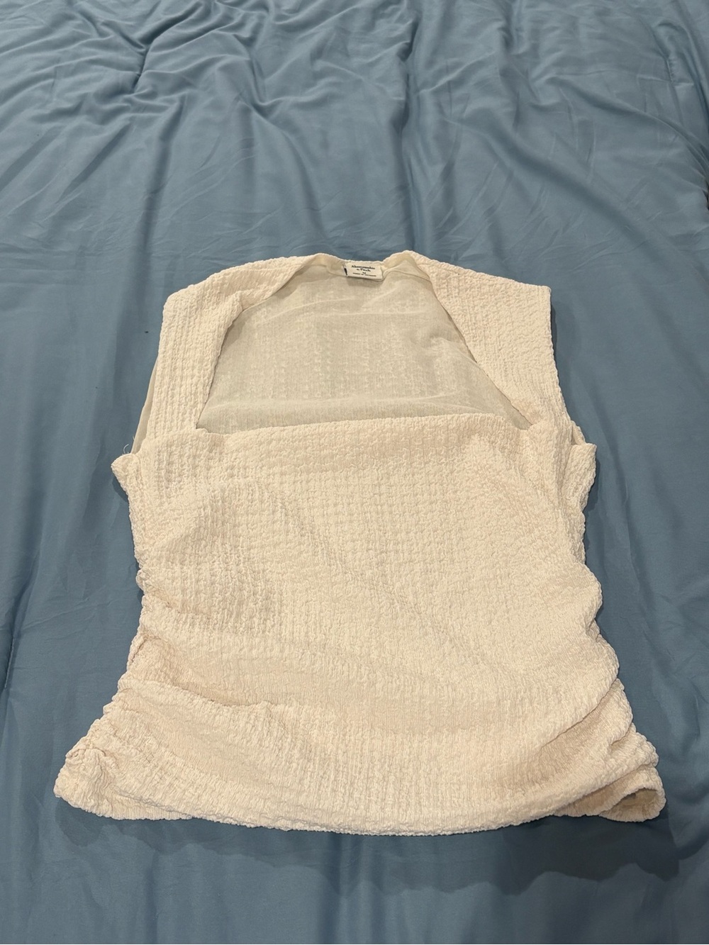 Abercrombie & Fitch Cream Textured Sleeveless Tank